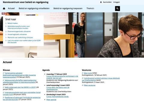 afbeelding van de homepage van de KCBR-site