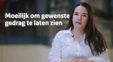 Still uit een video over doenvermogen met de tekst 'Moeilijk om gewenste gedrag te laten zien'